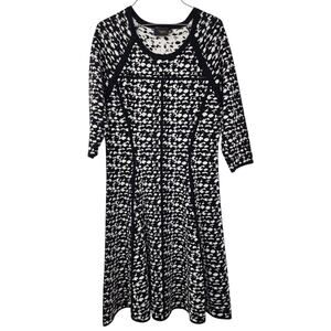 JUST TAYLOR Black and White Sweater Dress Womens Size Large L